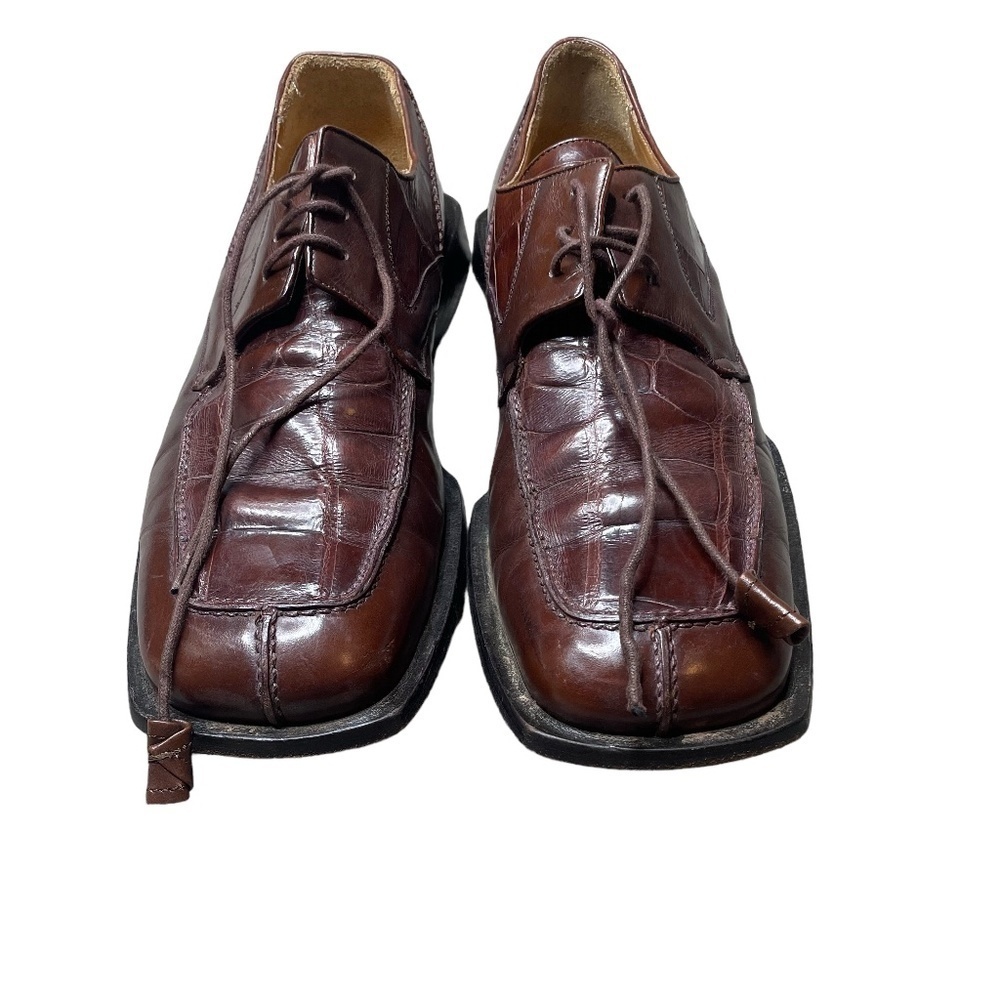 Mezlan Men Genuine Alligator Dress Shoes Piedmont style Brown 10.5 M